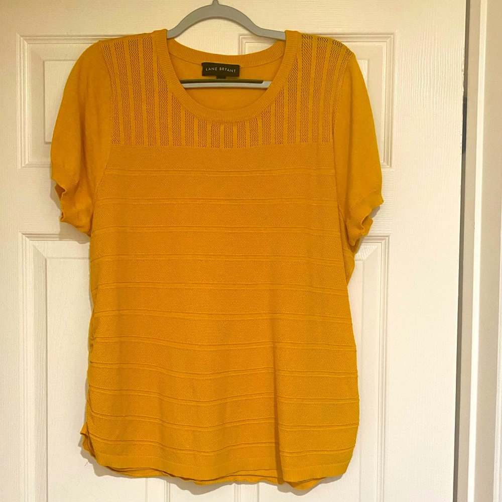 Lane Bryant yellow short sleeve tunic